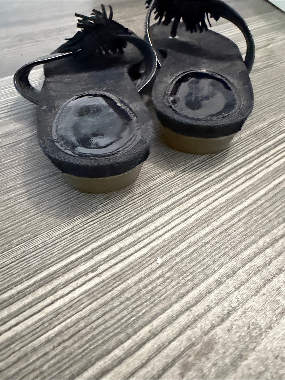 Coach Black Signature Logo Thong Sandals with Gem Accent Size 8 - Picture 6 of 7